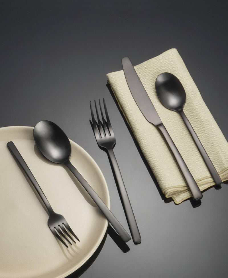 Cambridge 286620HGY12X Beacon Black Satin 20-Piece Flatware Set - Image 5